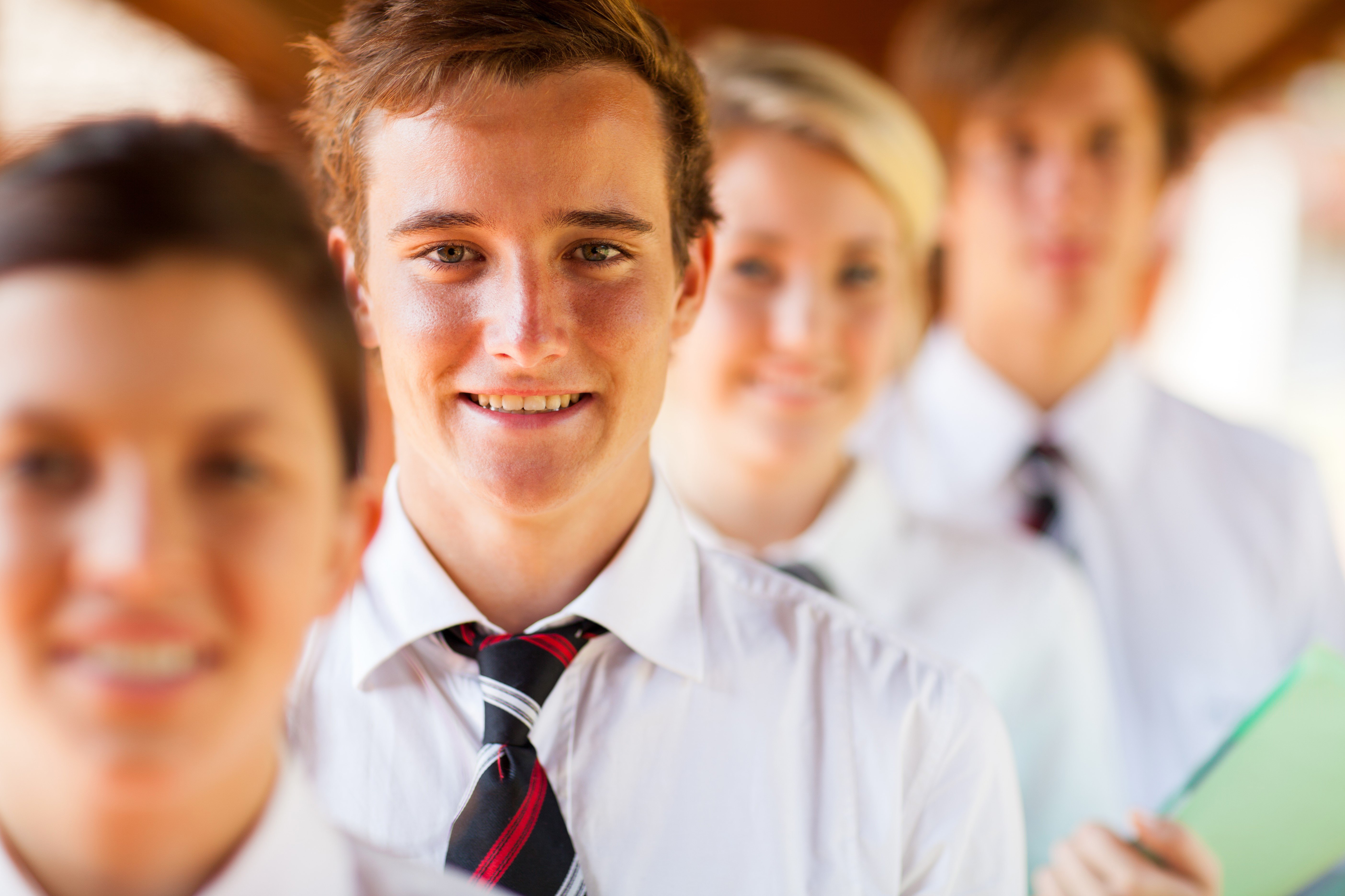 School pupil queue